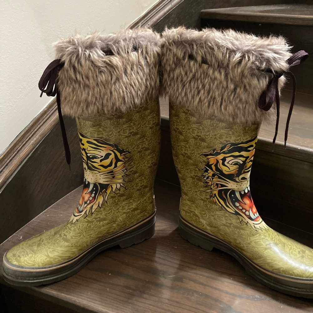 Authentic Ed Hardy Rubber boots
